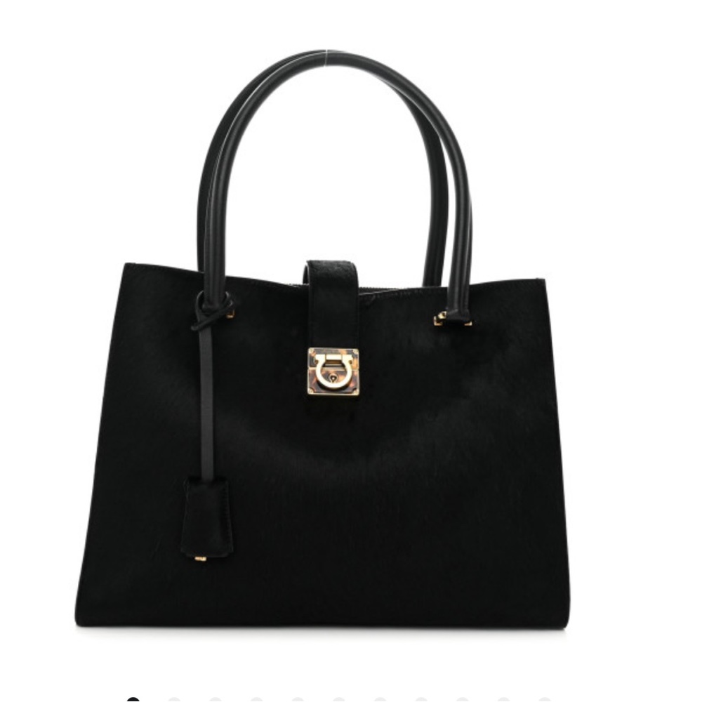 Salvatore Ferragamo Pony hair ganico lock tote bag